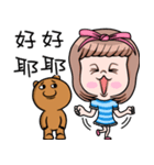 Cute girl and bear（個別スタンプ：18）