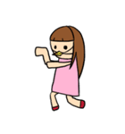 ピンクの女の子（個別スタンプ：36）