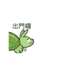 Green Little rabbit Turtle（個別スタンプ：7）