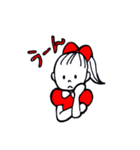 女の子とテディベア（個別スタンプ：14）