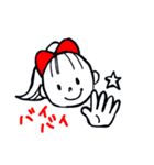 女の子とテディベア（個別スタンプ：15）