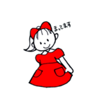 女の子とテディベア（個別スタンプ：25）