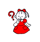 女の子とテディベア（個別スタンプ：34）
