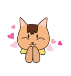 ちゃいろ と しろくろのねこ（個別スタンプ：1）