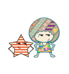カラフルな女の子と星（個別スタンプ：5）