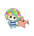 カラフルな女の子と星（個別スタンプ：9）