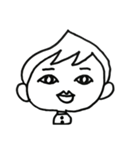 手描きのショートカットの女子（個別スタンプ：11）