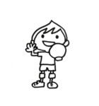 手描きのショートカットの女子（個別スタンプ：18）