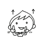 手描きのショートカットの女子（個別スタンプ：20）