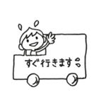 手描きのショートカットの女子（個別スタンプ：23）