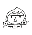 手描きのショートカットの女子（個別スタンプ：28）