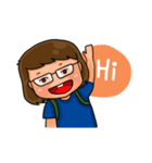 Nerd funny girl（個別スタンプ：1）