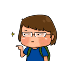 Nerd funny girl（個別スタンプ：11）
