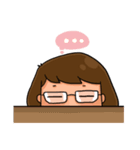 Nerd funny girl（個別スタンプ：14）