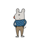 水玉服のねずみ（個別スタンプ：10）