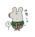 水玉服のねずみ（個別スタンプ：21）