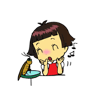 cute girl and cockroach（個別スタンプ：8）