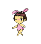 cute girl and cockroach（個別スタンプ：13）
