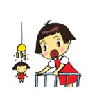 cute girl and cockroach（個別スタンプ：22）