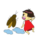 cute girl and cockroach（個別スタンプ：23）