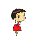 cute girl and cockroach（個別スタンプ：24）