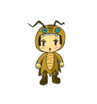 cute girl and cockroach（個別スタンプ：28）