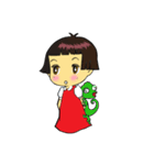 cute girl and cockroach（個別スタンプ：32）