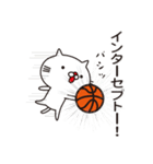 とても白い猫とバスケットボール（個別スタンプ：25）