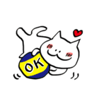 おもちみたいな白猫と仲間達（個別スタンプ：6）