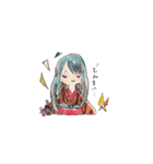 お着物のようせいたち（個別スタンプ：16）