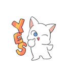 しろにゃんこ～～（個別スタンプ：1）