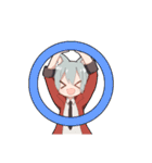 青い子と狼少年と保護者（個別スタンプ：5）