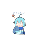 青い子と狼少年と保護者（個別スタンプ：12）