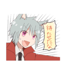 青い子と狼少年と保護者（個別スタンプ：28）