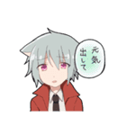 青い子と狼少年と保護者（個別スタンプ：31）