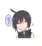 青い子と狼少年と保護者（個別スタンプ：34）