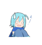 青い子と狼少年と保護者（個別スタンプ：36）