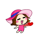 Red Cloak ＆ Pink Sun Hat (Indo.Ver.)（個別スタンプ：4）