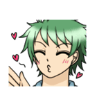 Green hair boy in life（個別スタンプ：17）