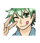 Green hair boy in life（個別スタンプ：18）