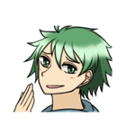 Green hair boy in life（個別スタンプ：19）