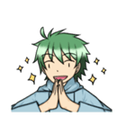 Green hair boy in life（個別スタンプ：24）