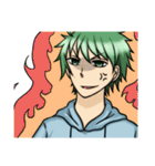 Green hair boy in life（個別スタンプ：33）