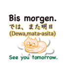 ドイツ語、日本語、英語を話すネコ（個別スタンプ：8）