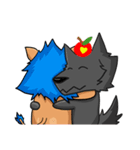 black Wolf and Blue Lion（個別スタンプ：34）