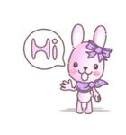 BunnyPirl - A pink-purple rabbit (TH)（個別スタンプ：1）