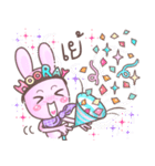 BunnyPirl - A pink-purple rabbit (TH)（個別スタンプ：32）