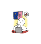 Mr. Sitting Whiteman（個別スタンプ：14）