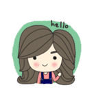 little girl and wavy hair（個別スタンプ：2）