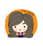 little girl and wavy hair（個別スタンプ：3）